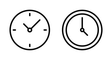 Saat simgesi vektörü beyaz arkaplanda izole edildi. Zaman simgesi vektörü. Saat vektör simgesi