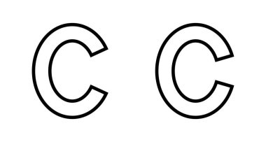 Telif hakkı simgesi vektörü beyaz arkaplanda izole edildi. telif hakkı sembolleri