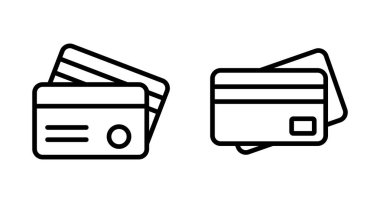 Kredi kartı simgesi vektörü beyaz arkaplanda izole edildi. Kredi kartı ödeme simgesi vektörü