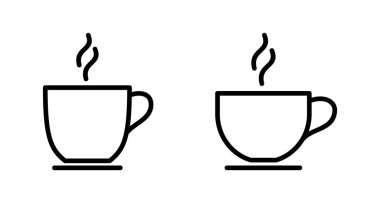 Kahve fincanı ikonu vektörü beyaz arkaplanda izole edilmiş. Kahve fincanı ikonu. Kahve vektörü ikonu. Çay.