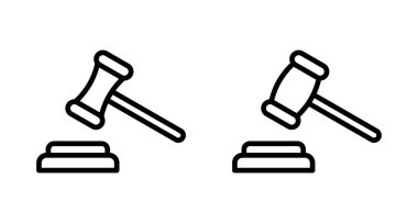 Gavel simge vektörü beyaz arkaplanda izole edildi. Çekiç simgesi vektörü. Yargıç Gavel Açık Artırma Simgesi Vektörü. Teklif