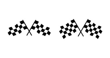 Beyaz arkaplanda ırk bayrağı ikonu vektörü izole edildi. Rekabet bayrak çizgisi vektör simgesi. Yarış bayrağı. Bayrağı bitirmeye başla. Damalı. Başla