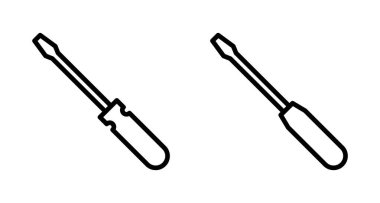 Beyaz arkaplanda izole edilmiş tornavida simgesi vektörü. Tornavida vektör simgesi