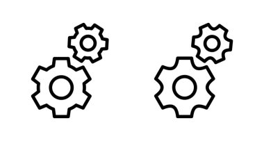 Simge vektörü beyaz arkaplanda izole ediliyor. vektör simgesi ayarlanıyor. Çarklar Simgesi Simgesi. Dişliler