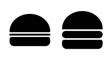 Hamburger ikonu vektörü beyaz arkaplanda izole edildi. Hamburger ve hamburger ikonu. Fast food vektör simgesi