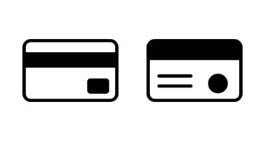 Kredi kartı simgesi vektörü beyaz arkaplanda izole edildi. Kredi kartı ödeme simgesi vektörü