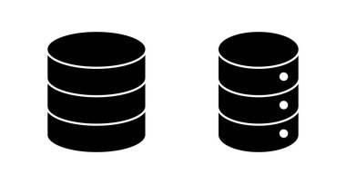 Veritabanı simgesi vektörü beyaz arkaplanda izole edildi. veritabanı vektörü simgesi