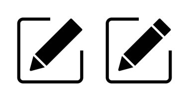 Beyaz arkaplanda izole edilmiş simge vektörünü düzenle. Kalem simgesi. Simge vektörünü kaydet. Metni düzenle