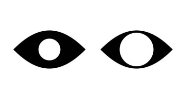 Göz simgesi vektörü beyaz arkaplanda izole edildi. Bak ve Vizyon simgesi. Göz vektörü simgesi