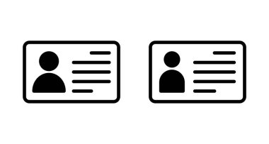 Lisans simgesi vektörü beyaz arkaplanda izole edildi. Kimlik simgesi. Kimlik kartı