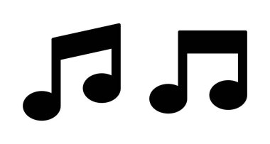 Müzik simgesi vektörü beyaz arkaplanda izole edilmiş, müzik vektörü simgesi, Melody, şarkı, not, ses, ses işareti