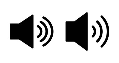 Beyaz arkaplanda izole edilmiş ikon vektörü. Cilt simgesi. Hoparlör ikon vektörü. Ses. Ses