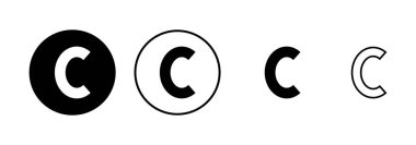 Telif hakkı simgesi vektörü beyaz arkaplanda izole edildi. telif hakkı sembolleri