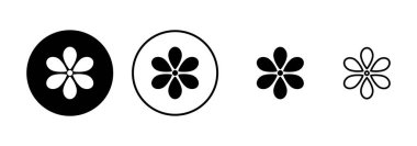 Çiçek simgesi vektörü beyaz arkaplanda izole edildi. çiçek vektörü. çiçek sembolleri