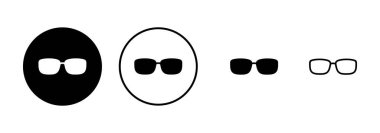 Beyaz arkaplanda izole edilmiş gözlük simgesi vektörü. Şık gözlük. Gözlük vektörü. Optik konsept