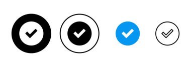 Doğrulanmış simge vektörü beyaz arkaplanda izole edildi. Doğrulama işareti. onaylanmış simge