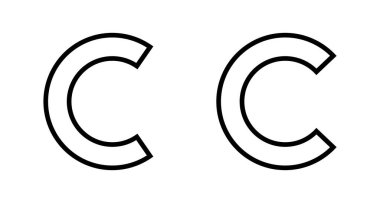 Telif hakkı simgesi vektörü beyaz arkaplanda izole edildi. telif hakkı sembolleri