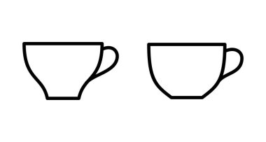 Kahve fincanı ikonu vektörü beyaz arkaplanda izole edilmiş. Kahve fincanı ikonu. Kahve vektörü ikonu. Çay.