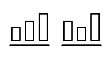 Büyüyen grafik simgesi vektörü beyaz arkaplanda izole ediliyor. Grafik simgesi. Grafik vektörü