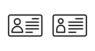 Lisans simgesi vektörü beyaz arkaplanda izole edildi. Kimlik simgesi. Kimlik kartı