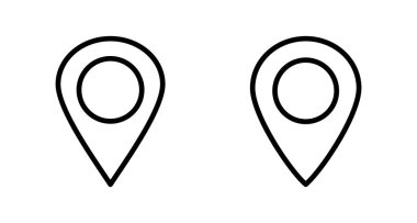 Pin simgesi vektörü beyaz arkaplanda izole edildi. Konum simgesi. Harita işaretleyici simgesi. Nokta. Yer bulucu. Adres