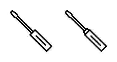 Beyaz arkaplanda izole edilmiş tornavida simgesi vektörü. Tornavida vektör simgesi