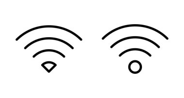 WIFI Simge vektörü beyaz arkaplanda izole edildi. Sinyal vektör simgesi. Kablosuz ve kablosuz ağ simgesi veya uzak internet erişimi için imza
