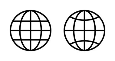 Web simgesi vektörü beyaz arkaplanda izole edildi. Web sitesi vektör simgesi. İnternet dünya vektörü