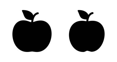 Elma simgesi vektörü beyaz arkaplanda izole edildi. Apple vektör simgesi.