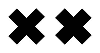 Beyaz arkaplanda izole edilmiş simge vektörünü kapat. Simgeyi sil. sil, iptal et, çıkış sembolü