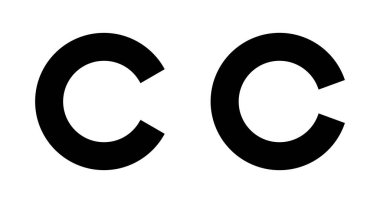 Telif hakkı simgesi vektörü beyaz arkaplanda izole edildi. telif hakkı sembolleri