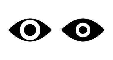 Göz simgesi vektörü beyaz arkaplanda izole edildi. Bak ve Vizyon simgesi. Göz vektörü simgesi