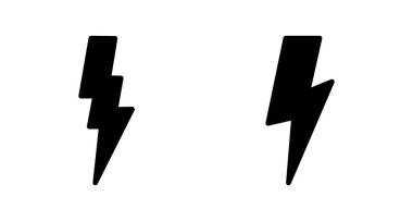 Şimşek simgesi vektörü beyaz arkaplanda izole edildi. Kilit simgesi vektörü. Enerji ve gök gürültüsü elektrik simgesi