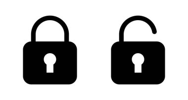 Simge vektörünü beyaz arkaplanda izole et. Şifreleme simgesi. Güvenlik sembolü. Güvenli. Özel