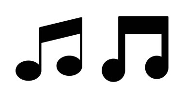 Müzik simgesi vektörü beyaz arkaplanda izole edilmiş, müzik vektörü simgesi, Melody, şarkı, not, ses, ses işareti