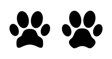 Pençe simgesi vektörü beyaz arkaplanda izole edildi. Paw Yazdırma simgesi