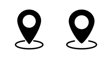 Pin simgesi vektörü beyaz arkaplanda izole edildi. Konum simgesi. Harita işaretleyici simgesi. Nokta. Yer bulucu. Adres