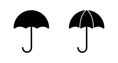Beyaz arkaplanda şemsiye simgesi vektörü izole edildi. Şemsiye vektör simgesi
