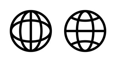 Web simgesi vektörü beyaz arkaplanda izole edildi. Web sitesi vektör simgesi. İnternet dünya vektörü