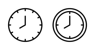 Saat simgesi vektörü beyaz arkaplanda izole edildi. Zaman simgesi vektörü. Saat vektör simgesi