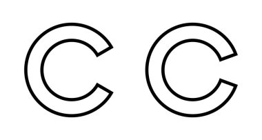 Telif hakkı simgesi vektörü beyaz arkaplanda izole edildi. telif hakkı sembolleri