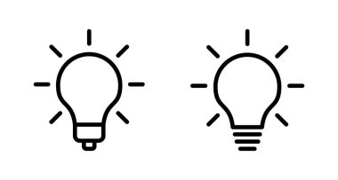 Lamba simgesi vektörü beyaz arkaplanda izole edildi. Ampul simgesi vektörü. Fikir vektör simgesi