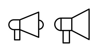 Beyaz arkaplanda izole edilmiş megafon simgesi vektörü. Hoparlör ikon vektörü. Cilt simgesi
