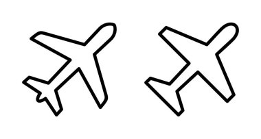 Beyaz arkaplanda izole edilmiş düzlem simgesi vektörü. Uçak vektör simgesi. Uçuş taşıma sembolü. Seyahat elementi çizimi. Tatil sembolü. Uçak.