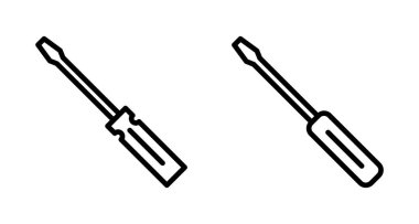 Beyaz arkaplanda izole edilmiş tornavida simgesi vektörü. Tornavida vektör simgesi