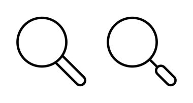 Beyaz arkaplanda izole edilmiş bir simge vektörü ara. Cam vektör simgesi. Büyüteç simgesini ara. Bul