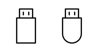 Beyaz arkaplanda izole edilmiş Usb simgesi vektörü. Flash disk simgesi vektörü