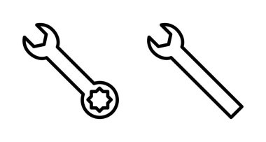 İngiliz anahtarı simgesi vektörü beyaz arkaplanda izole edildi. Anahtar vektör simgesi. Anahtar sembolü