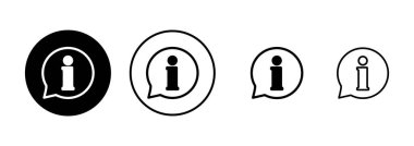 Bilgi simgesi vektörü beyaz arkaplanda izole edildi. Bilgi işareti var. Bizim hakkımızda