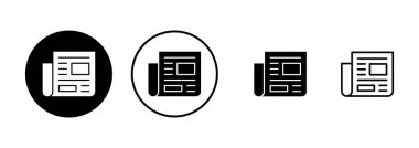 Beyaz arkaplanda izole edilmiş gazete simgesi vektörü. haber kağıt simgesi vektörü